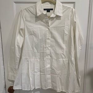French Connection White pleated Oxford
